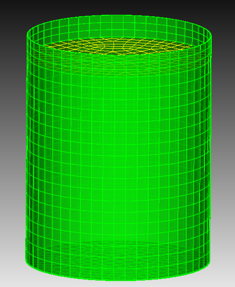 Finite-element mesh of the tank.