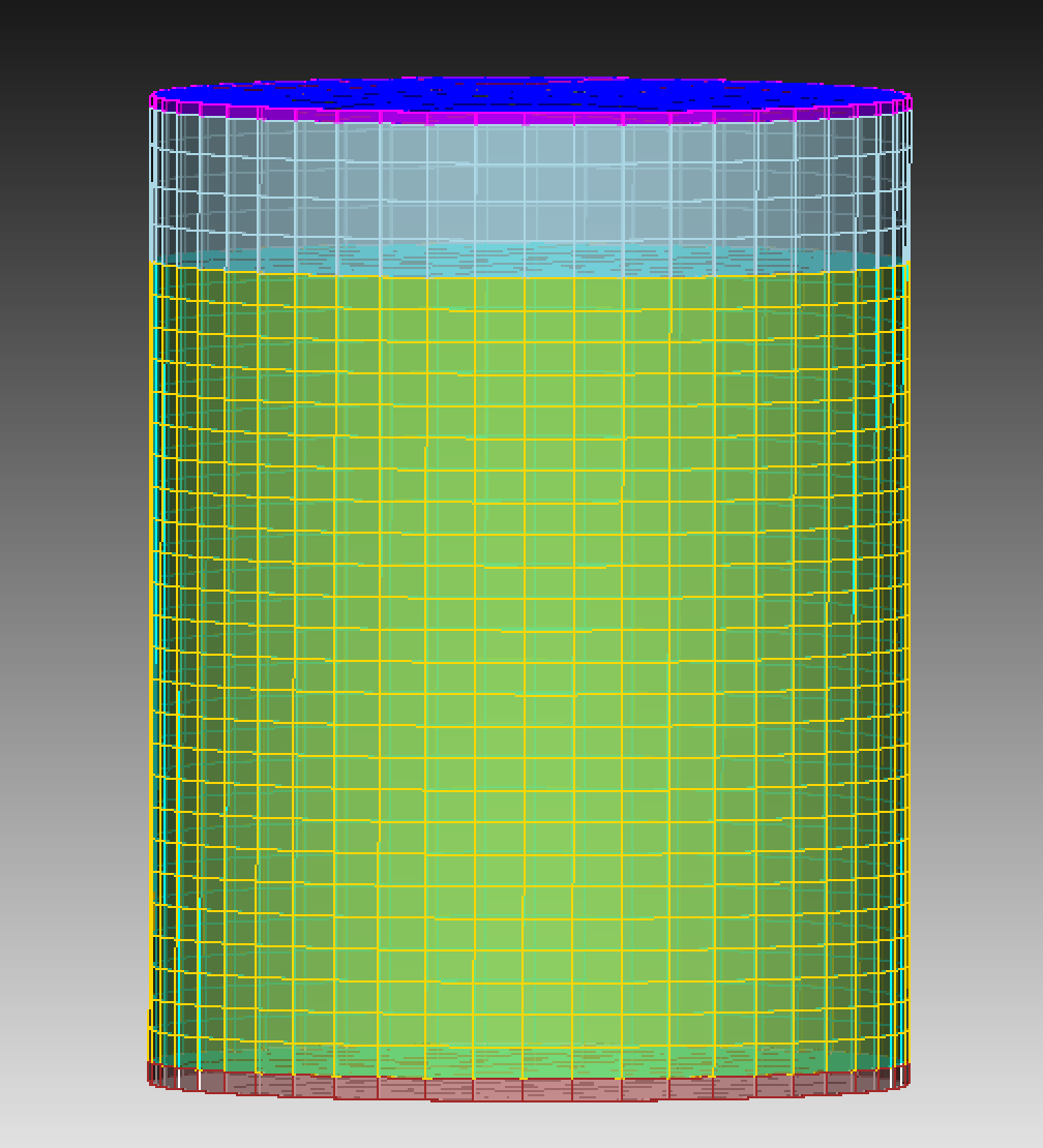 Finite-element mesh of the tank.