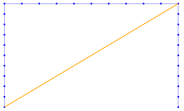 Mesh geometry for the portal frame installed with a diagonal nonlinear FVD element.